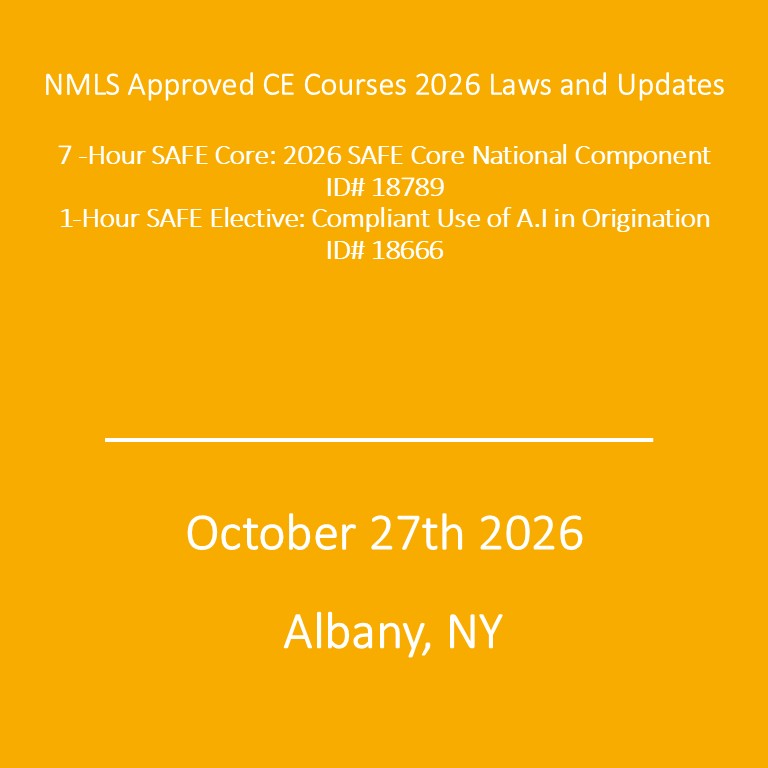 NMLS CE Approved 2026 Laws and Updates- October 27, 2026
